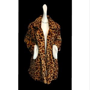 SOLD!!! Leopard print faux fur coat